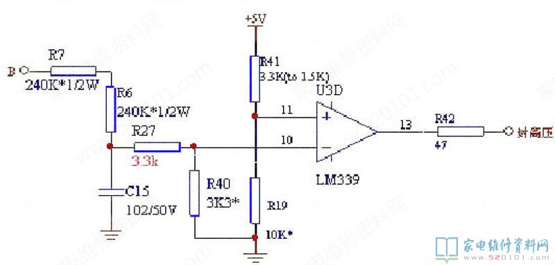 一款典型的电磁炉高压保护电路