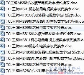 TCL液晶电视机芯数字板代换表大全